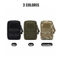Pochette MOLLE Cynana en 3 coloris : noir, kaki et camouflage