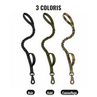 Laisse tactique Cynana en 3 coloris : noir, kaki et camouflage