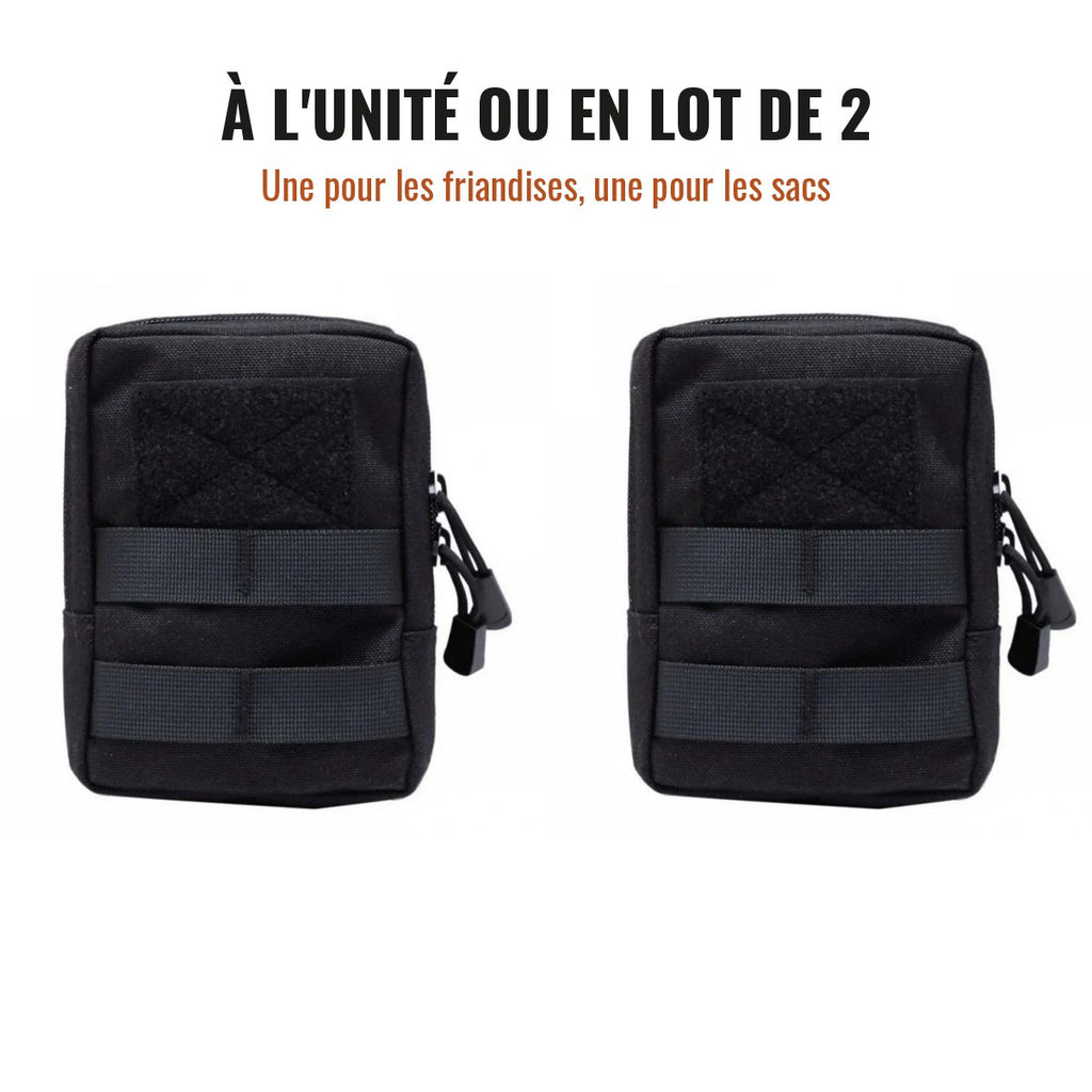 Deux pochettes MOLLE noires : disponible à l'unité ou en lot de 2