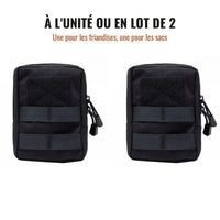 Deux pochettes MOLLE noires : disponible à l'unité ou en lot de 2